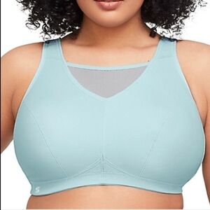 Glamorise Sport Mint Green No-Bounce Camisole Wire-Free Sports Bra Size 46D